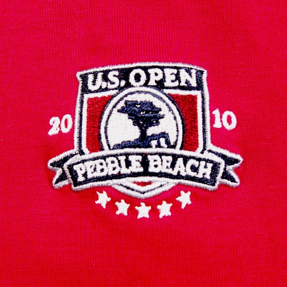 U.S. Open 2010 Polo Shirt, Men's Size Large, Red/White/Black, Pebble Beach Golf - Picture 3 of 4